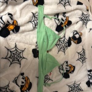 NOBO Green Striped Bikini Top